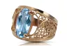 Vintage craft Ring Aquamarine Original Vintage 14K Rose Gold vrc057r