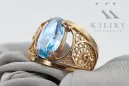 Originalus 14k rožinio aukso vintage Akvamarinas Žiedas Vintage vrc057r
