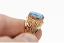 Originalus 14k rožinio aukso vintage Akvamarinas Žiedas Vintage vrc057r