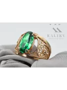 Ring Vintage Handwerk Smaragd Originales Vintage-Roségold aus 14 Karat vrc057r