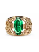 Joyería vintage Anillo Esmeralda Oro rosa antiguo original de 14k vrc057r