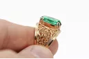 Ring Vintage Handwerk Smaragd Originales Vintage-Roségold aus 14 Karat vrc057r