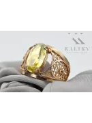 Originalus 14k rožinio aukso vintage Geltonasis peridotas Žiedas Vintažiniai amatai vrc057r