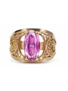 Ring Vintage craft Amethyst Original Vintage 14K Rose Gold vrc057r