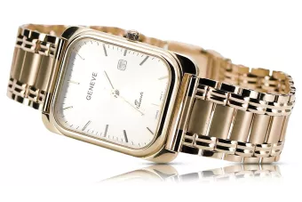 Vintage rose pink 14k 585 gold men's watch Geneve wristwatch mw001r&mbw009r