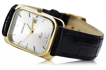 Yellow 14k gold 585 white dial men's watch Geneve mw001y