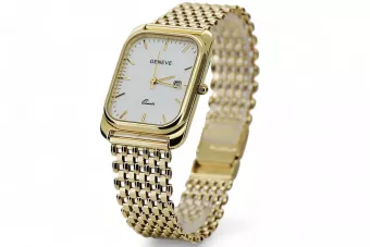 Gold men's watch Geneve ★ zlotychlopak.pl ★ Gold purity 585 333 Low Price!