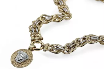 Gold 14k 585 greek chain 40cm-50cm with jellyfish pendant cpn053yw&cfb009yw