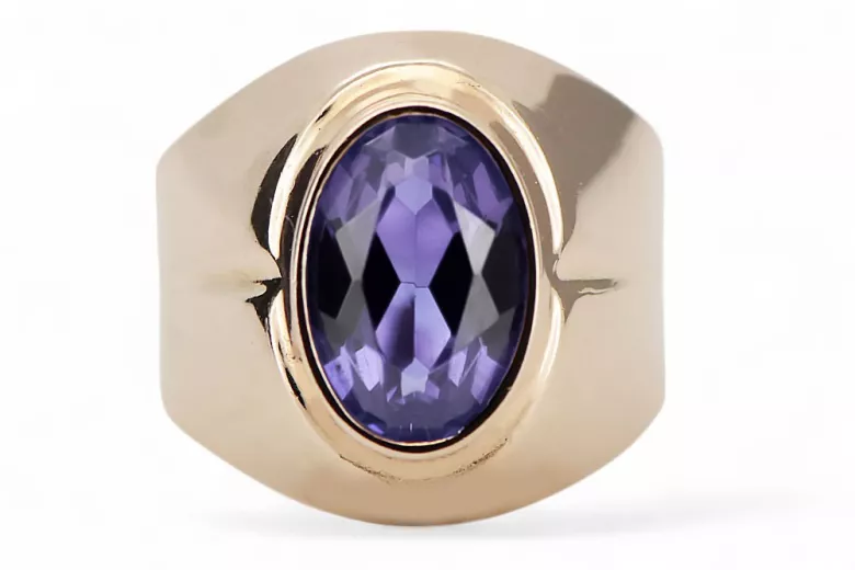 Russe rose soviétique 14k 585 or Alexandrite Ruby Emerald Sapphire Zircon ring vrc296