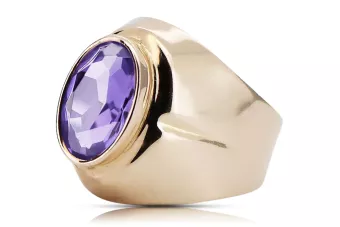 Russian Soviet rose 14k 585 gold Alexandrite Ruby Emerald Sapphire Zircon ring  vrc296