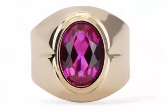 Originálny vinobranie 14K produkt s ružovým zlatým ametystovým krúžkom vintage unikátny VRC296R