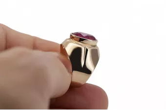 Améthyste Or rose 14 carats vintage d'origine Anneau Style vintage vrc296r