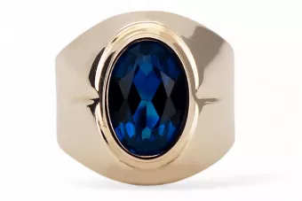 Пръстен Сапфир Оригинално ретро 14k розово злато Винтидж бижута vrc296r