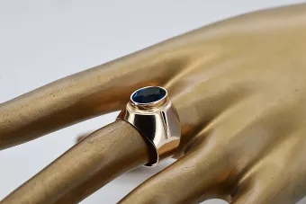 Пръстен Сапфир Оригинално ретро 14k розово злато Винтидж бижута vrc296r