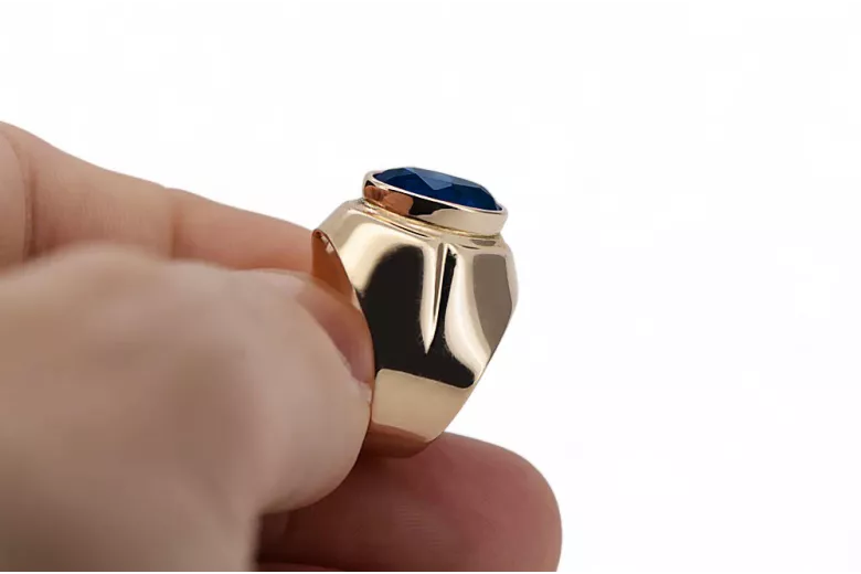 Oro rosa antiguo original de 14k Zafiro Anillo Estilo vintage vrc296r