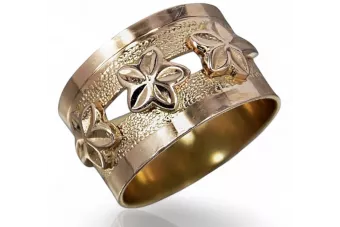 Ruso soviético rosa rosa 14k 585 oro Anillo vintage vrn025