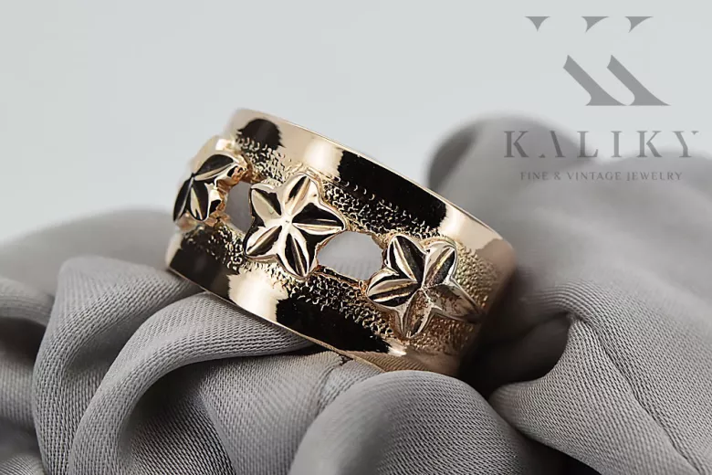 Russian Soviet rose pink 14k 585 gold Vintage ring vrn025