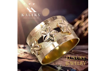 Ruso soviético rosa rosa 14k 585 oro Anillo vintage vrn025