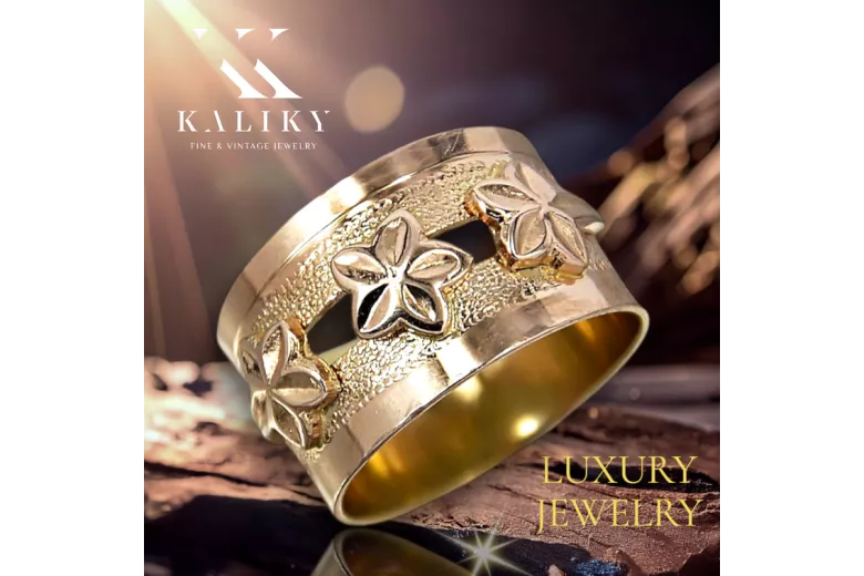 Russisch Sowjet rosa 14 Karat 585 gold Vintage Ring vrn025