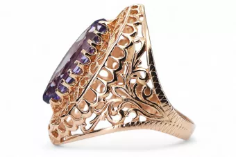 Russian Soviet rose 14k 585 gold Alexandrite Ruby Emerald Sapphire Zircon ring  vrc090