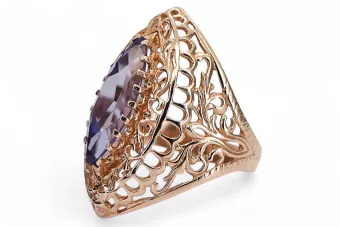 Russisch Sowjetrosa 14 Karat 585 Gold Alexandrit Rubin Smaragd Saphir Zirkon Ring vrc090