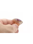 Vintažiniai papuošalai Žiedas Alksandritas Originalus 14k rožinio aukso vintage vrc090r