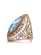 Aigue-marine Or rose 14 carats vintage d'origine Anneau Vintage vrc090r