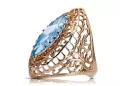 Anillo Aguamarina Oro rosa antiguo original de 14k Estilo vintage vrc090r