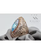 Anillo Aguamarina Oro rosa antiguo original de 14k Estilo vintage vrc090r