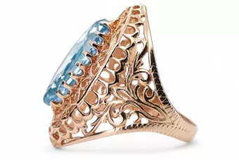 Vintage Ring Aquamarine Original Vintage 14K Rose Gold vrc090r