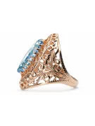 Ring Aquamarin Originales Vintage-Roségold aus 14 Karat Vintage Handwerk vrc090r