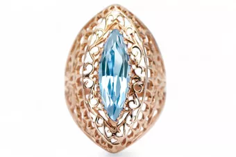Vintage Ring Aquamarine Original Vintage 14K Rose Gold vrc090r