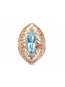 Ring Aquamarin Originales Vintage-Roségold aus 14 Karat Vintage Handwerk vrc090r