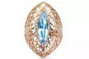 Anillo Aguamarina Oro rosa antiguo original de 14k Estilo vintage vrc090r