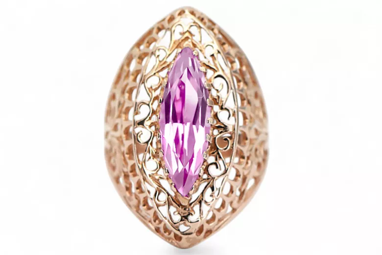 Amethyst Original Vintage 14K Rose Gold Ring Vintage craft vrc090r