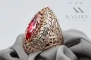 Rubin Original vintage din aur roz de 14k Inel Vintage vrc090r
