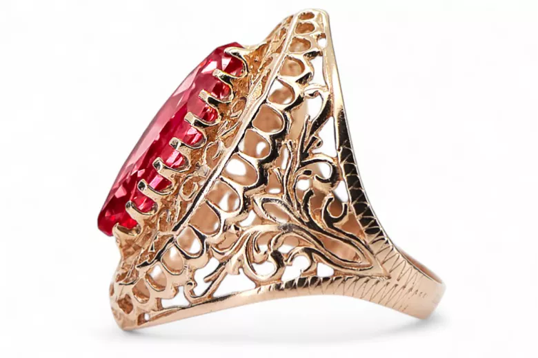 Ring Ruby Original Vintage 14K Rose Gold Vintage Jewlery vrc090r