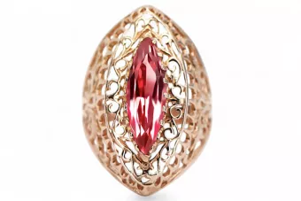 Vintage Schmuck Ring Rubinrot Originales Vintage-Roségold aus 14 Karat vrc090r