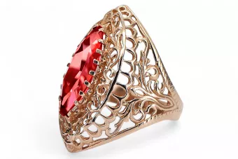 Vintage Schmuck Ring Rubinrot Originales Vintage-Roségold aus 14 Karat vrc090r