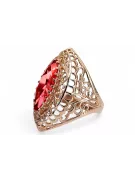 Vintage Schmuck Ring Rubinrot Originales Vintage-Roségold aus 14 Karat vrc090r