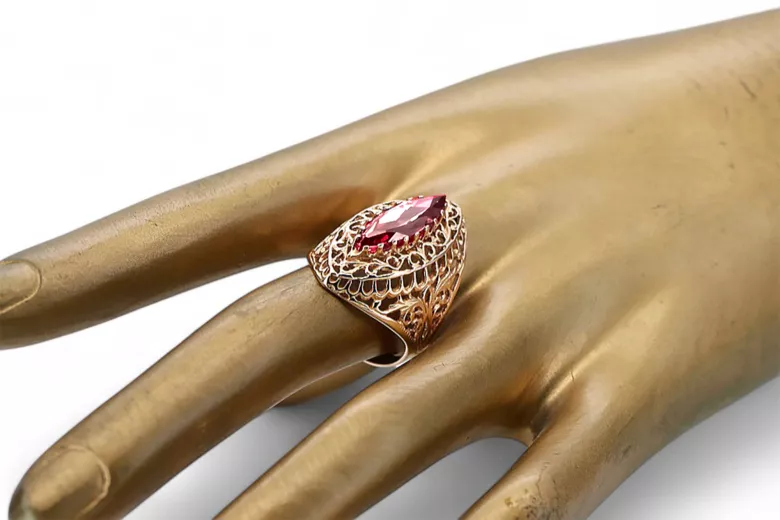 Ring Ruby Original Vintage 14K Rose Gold Vintage Jewlery vrc090r