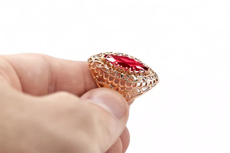 Ring Ruby Original Vintage 14K Rose Gold Vintage Jewlery vrc090r