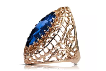 Ring Saphir Originales Vintage-Roségold aus 14 Karat Vintage Handwerk vrc090r