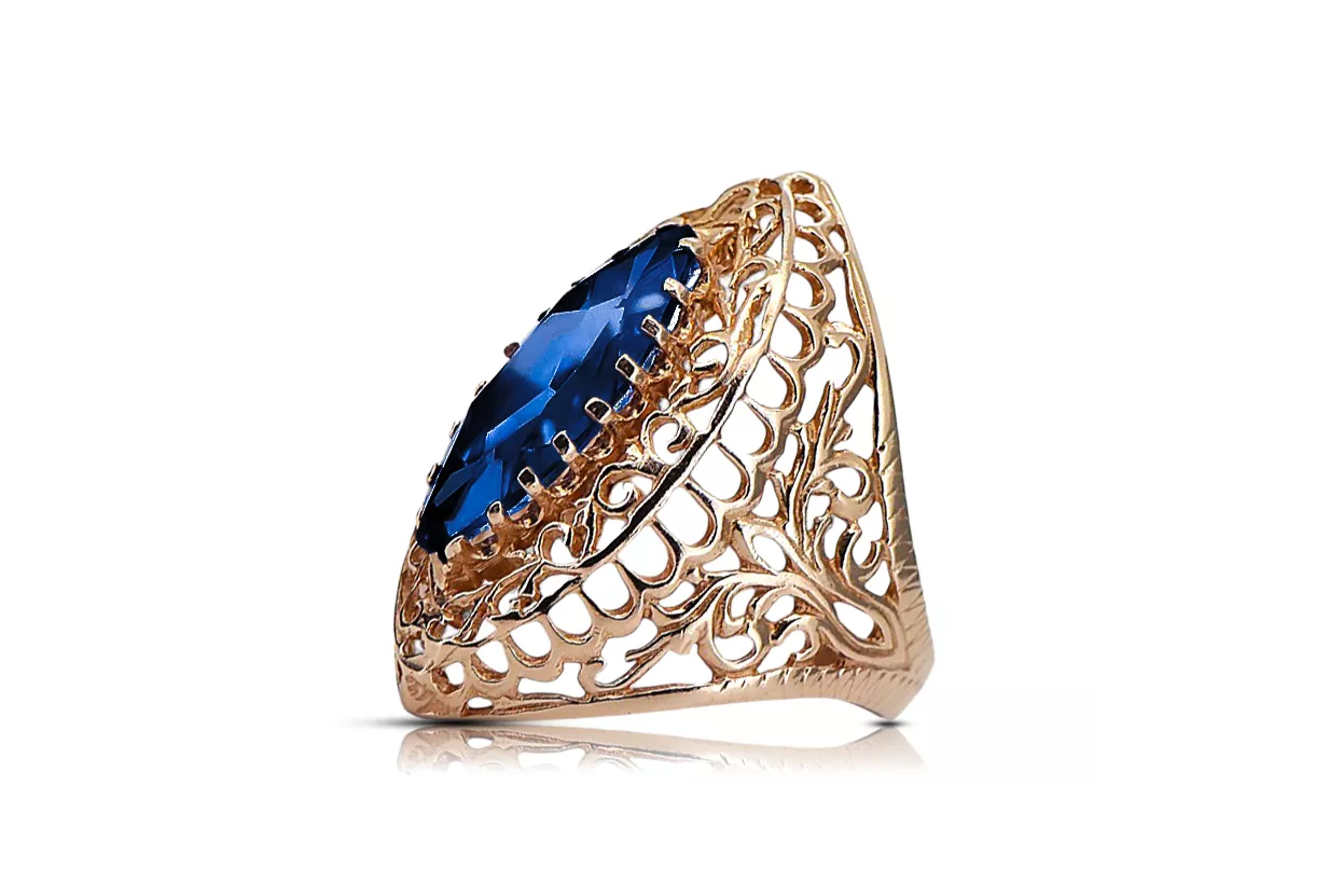 Ring Sapphire Original Vintage 14K Rose Gold Vintage craft vrc090r Ring Sapphire Original Vintage 14K Rose Gold Vintage craft vrc090r