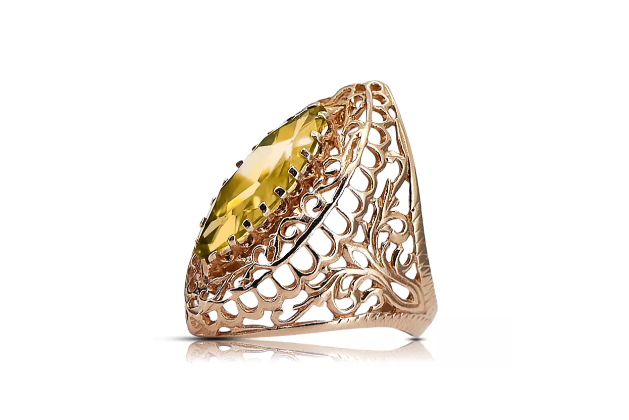 Original Vintage 14K Rose Gold Yellow Peridot Ring Vintage vrc090r Original Vintage 14K Rose Gold Yellow Peridot Ring Vintage vrc090r