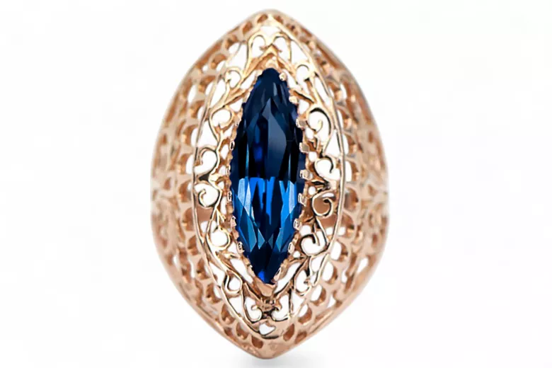 Ring Sapphire Original Vintage 14K Rose Gold Vintage craft vrc090r