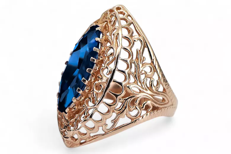 Ring Sapphire Original Vintage 14K Rose Gold Vintage craft vrc090r