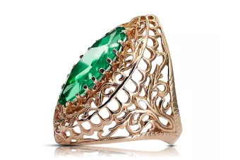 Ring Emerald Original Vintage 14K Rose Gold Vintage vrc090r