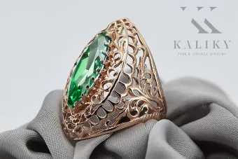 Ring Vintage Smaragd Originales Vintage-Roségold aus 14 Karat vrc090r