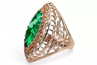 Ring Emerald Original Vintage 14K Rose Gold Vintage vrc090r